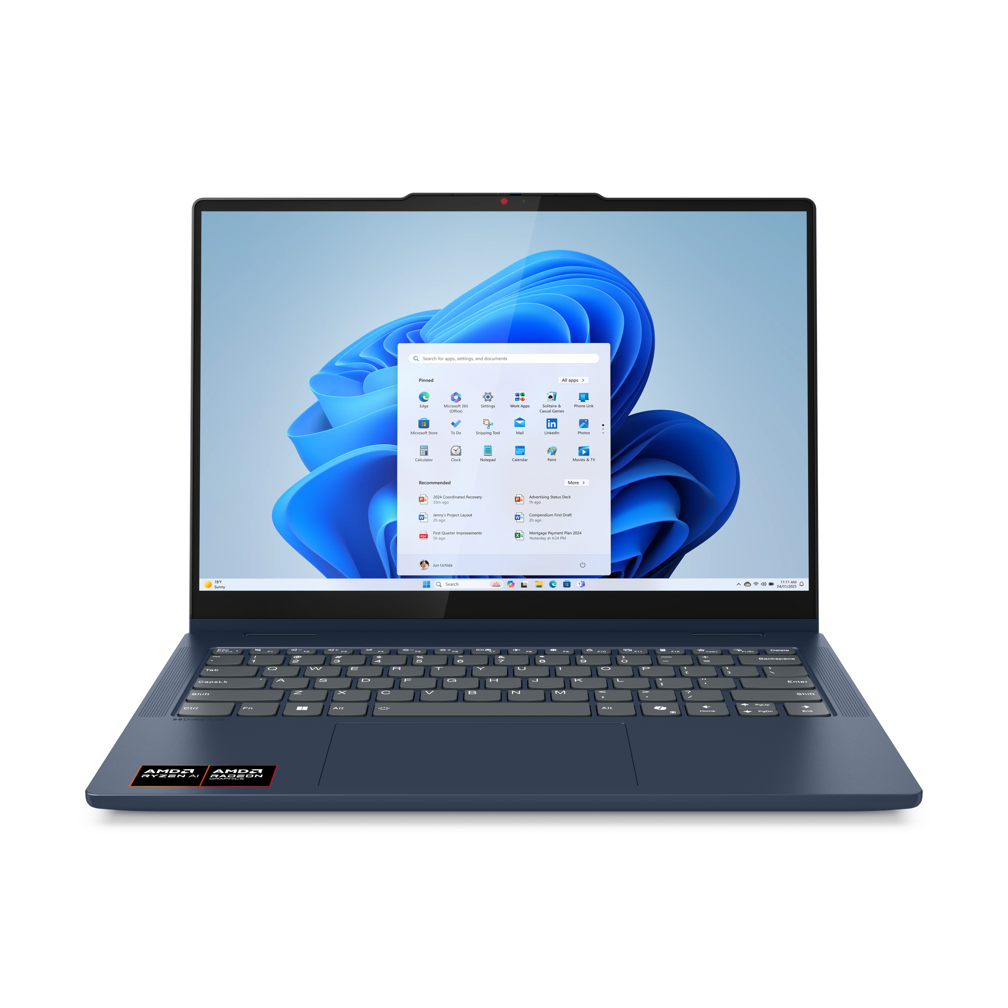 Lenovo IdeaPad 5 2-in-1 14AKP10 Copilot+ PC AMD Ryzenâ„¢ AI 7 350 Hybrid (2-in-1) 35.6 cm (14") Touchscreen WUXGA 16 GB LPDDR5x-SDRAM 1 TB SSD Wi-Fi 7 (802.11be) Windows 11 Home English Blue