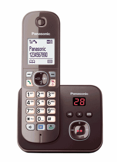 Image of Panasonic KX-TG6821GA telephone DECT telephone Caller ID Brown