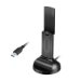 LogiLink WLAN 802.11ax , WI-FI 6E, 3000Mbit/s USB 3.0 Adapter, w/antenna and base
