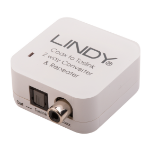 Lindy 70411 tussenstuk voor kabels Toslink RCA Wit