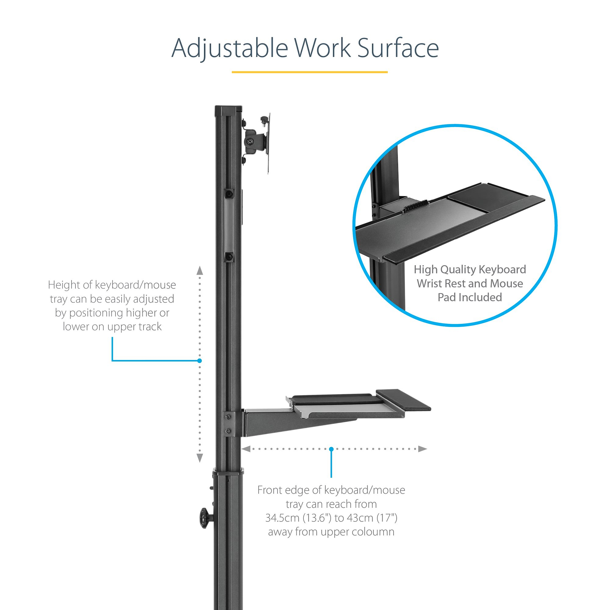 StarTech-com-Mobile-Workstation-Cart-with-Monitor-Mount--CPU-PC-Holder--Keyboard-Tray---Ergonomic-Height-Adjustable-Desktop-Computer-Cart---Rolling-Mobile-Standing-Workstation-on-Wheels