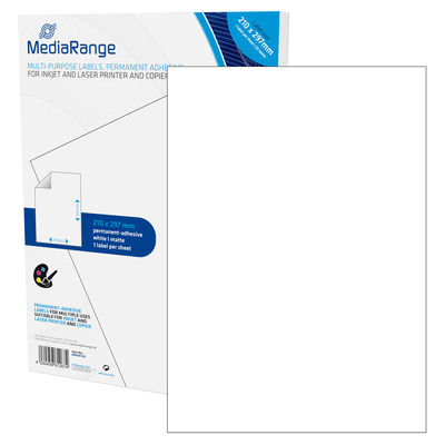 Image of MediaRange MRINK140 self-adhesive label White Permanent 50 pc(s)