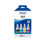 Epson C13T66464A/664 Ink bottle multi pack Bk,C,M,Y 70ml 1x4500pg + 3x7500pg Pack=4 for Epson L 300/655
