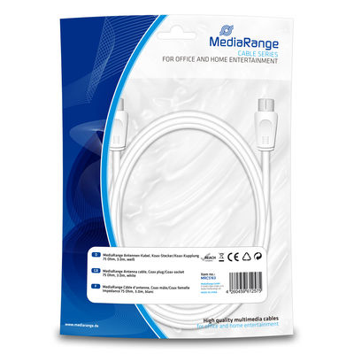 Image of MediaRange MRCS163 coaxial cable 3 m Coax White