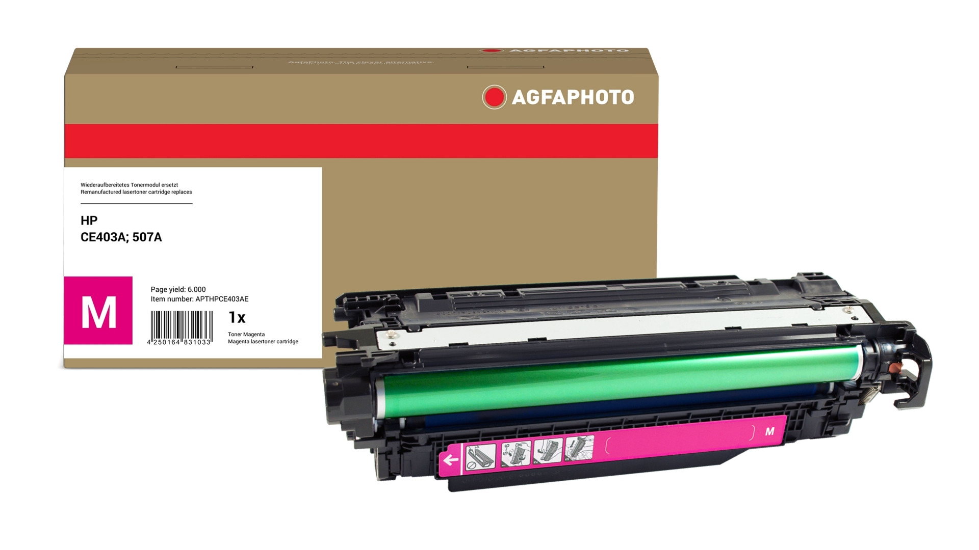 AgfaPhoto Compatible Toner Cartridge. Magenta. Replacement for HP CE40