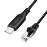 LogiLink USB 3.2 Type-C Ethernet cable, C/M to RJ45/M, 1 Gbps, active, black/grey, 1 m