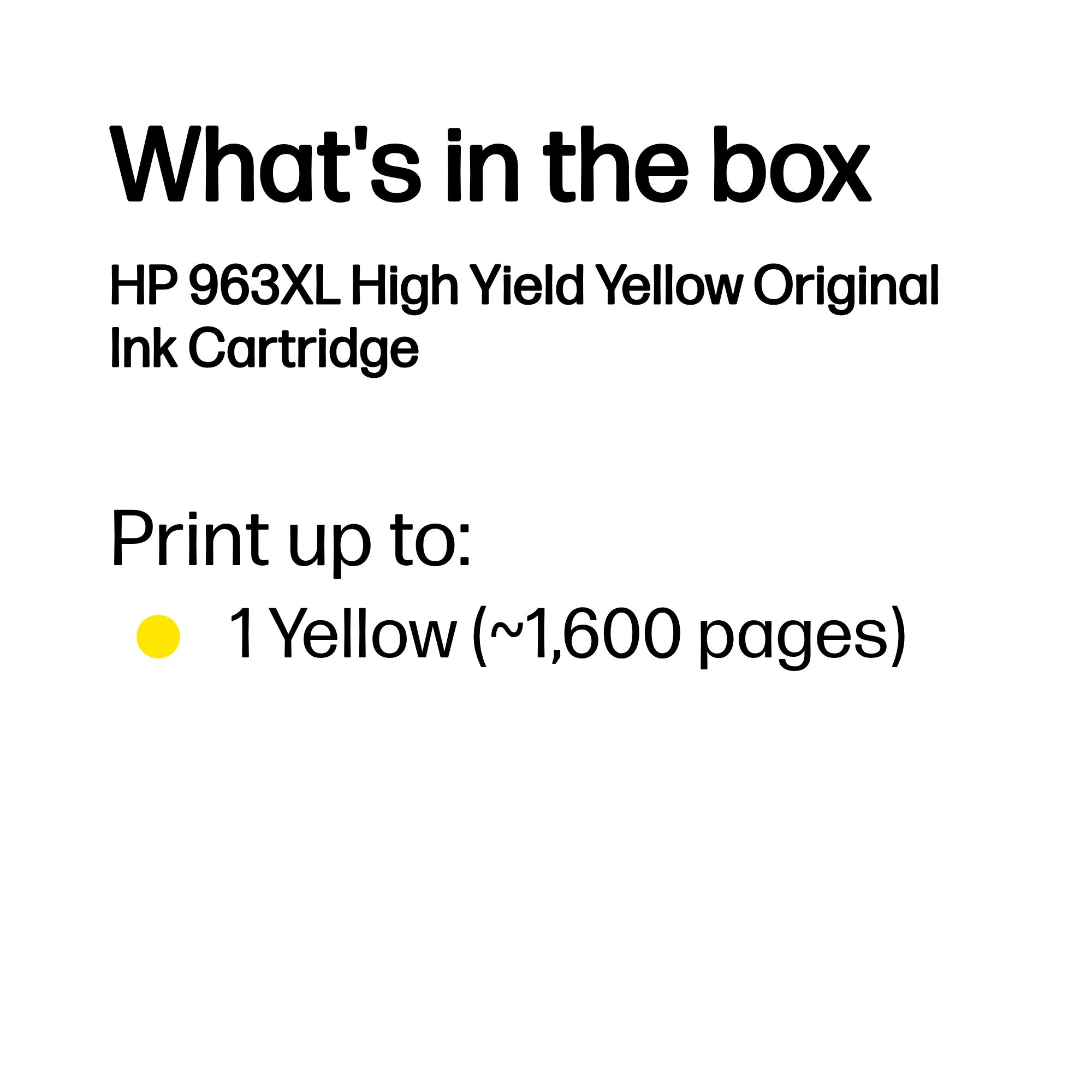 HP 963XL Original Ink Cartridge High Yield Yellow 3JA29AE