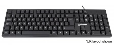 Photos - Keyboard MANHATTAN  UK USB Wired, Standard Qwerty layout, Black, Full S 179 