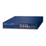 PLANET IPv6/IPv4, 8-Port Managed L2/L4 Gigabit Ethernet (10/100/1000) Power over Ethernet (PoE) 1U Blauw