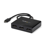 StarTech.com 3-Port USB-C Multi-Monitor Adapter, USB Type-C to 3x DisplayPort 1.2 MST Hub, Triple 1080p 30Hz DP Laptop Display Extender / Splitter, Extra-Long Built-In Cable - Windows Only