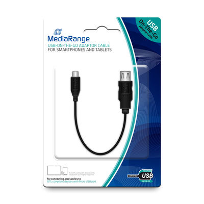 Image of MediaRange MRCS168 USB cable 0.2 m USB 2.0 Micro-USB B USB A Black