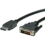 Value 11.99.5619 video cable adapter 1.5 m DisplayPort DVI Black