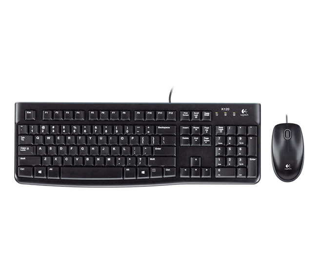 Image of Logitech Desktop MK120 keyboard Mouse included USB QWERTZ German Black