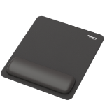 Fellowes Breyta Mouse Mat Wrist Rest Mouse Pad Wrist Support with Antibacterial Protection Ergonomic Mouse Mat Black