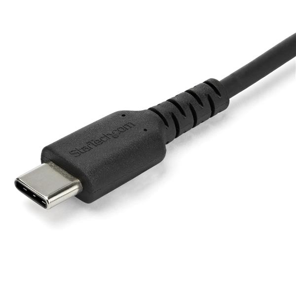 StarTech.com 2m USB A to USB C Charging Cable - Durable Fast Charge & Sync USB 2.0 to USB Type C Data Cord - Rugged TPE Jacket Aramid Fiber M/M 60W Black - Samsung S10, iPad Pro, Pixel