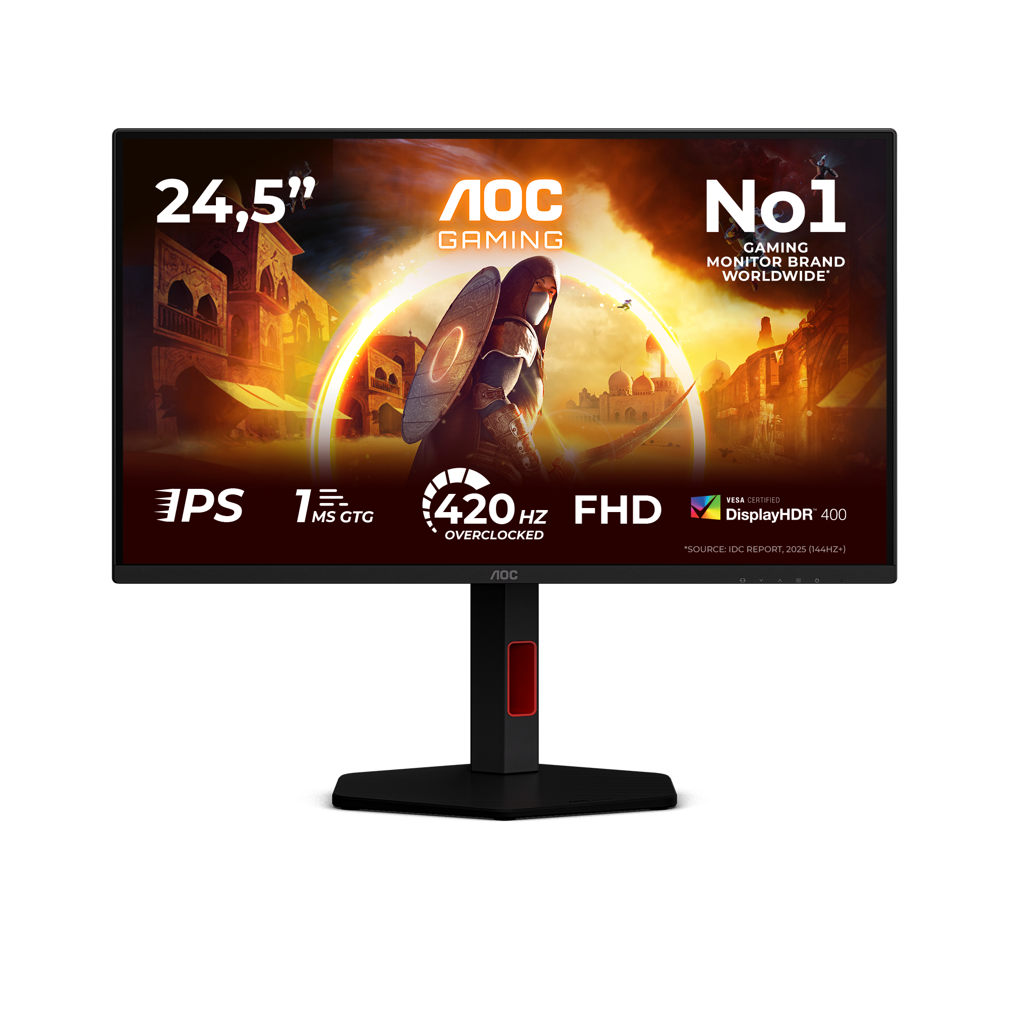Aoc Black/Red G4 25G4kur Computer Monitor 62.2 Cm (24.5") 1920 X 1080 Pixel