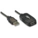 Manhattan USB-A to USB-A Extension Cable, 10m, Male to Female, Active, 480 Mbps (USB 2.0), Daisy-Chainable, Built In Repeater, Hi-Speed USB, Black, Three Year Warranty, Equivalent to USB2AAEXT10M.
