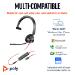 Poly Blackwire 3315 Monaural USB-C Headset +3.5mm Plug +USB-C/A Adapter