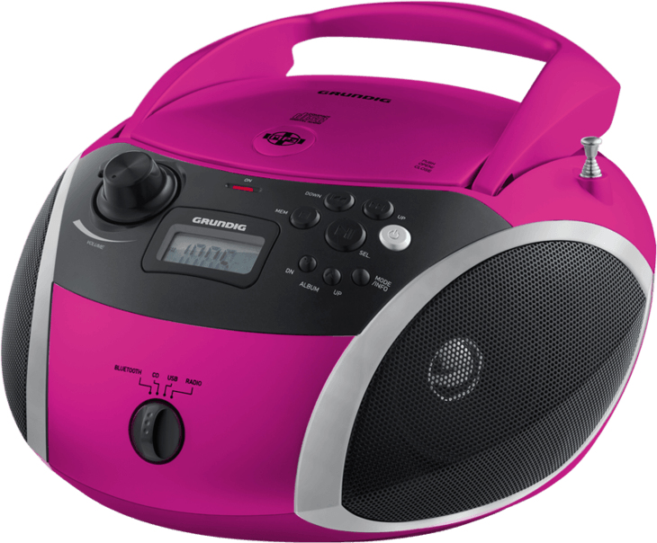 Photos - Audio System Grundig GRB 3000 BT Digital 3 W FM Black, Pink, Silver MP3 playback GPR112 