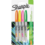 Sharpie 1985855 permanent marker Fine tip Green, Orange, Pink, Yellow 4 pc(s)