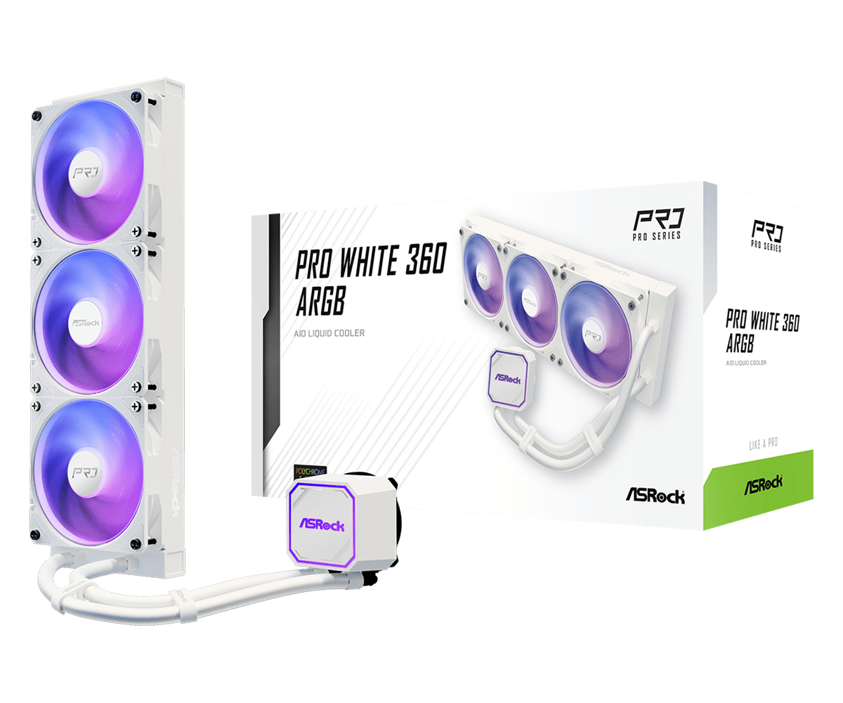 Asrock White Pro 360 Argb Processor All-In-One Liquid Cooler 12 Cm