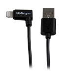 StarTech.com 1 m (3 ft.) USB to Lightning Cable - Right Angle iPhone / iPad / iPod Charger Cable - 90 Degree Lightning to USB Cable - Apple MFi Certified - Black