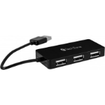 TechZone TZ17HUB02 nodo concentrador USB 2.0 Negro