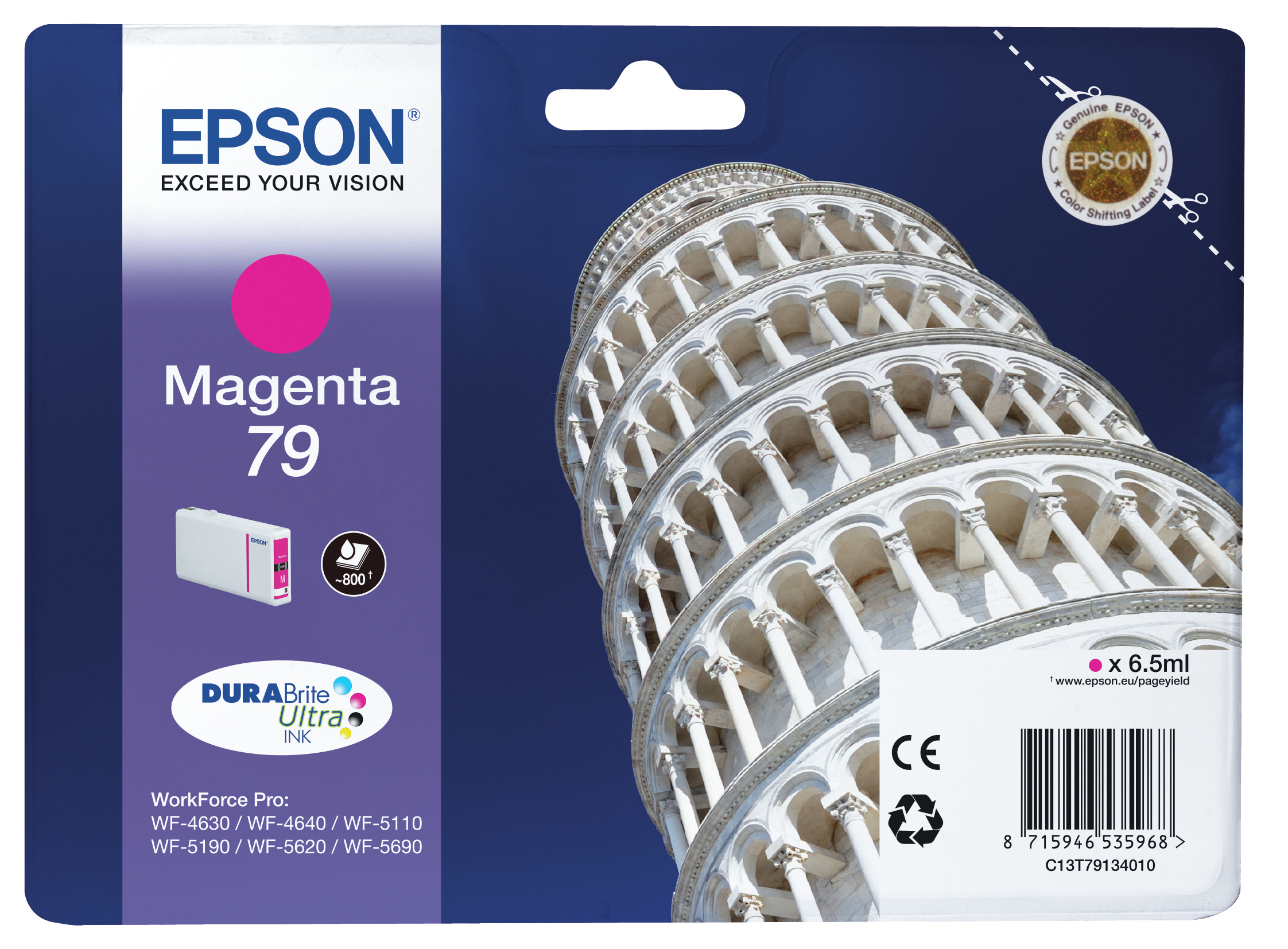 Image of Epson C13T79134010/79 Ink cartridge magenta, 800 pages 6,5ml for...