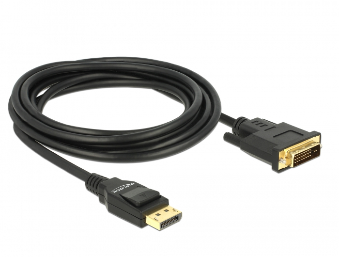 DeLOCK 85314 video cable adapter 3 m DisplayPort DVI-D Black