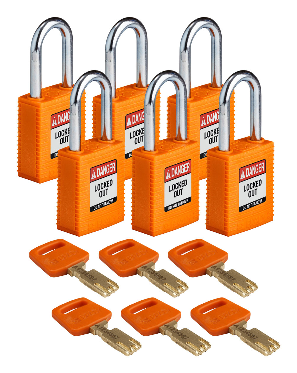 Brady SafeKey Conventional padlock 6 pc(s)