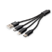 Digitus 3-in-1 USB charging cable, 0.15m