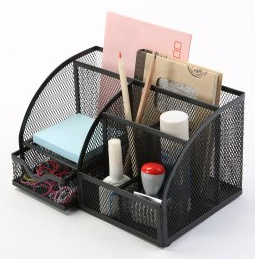 Q-Connect Curved Desktop Organiser Black KF17295