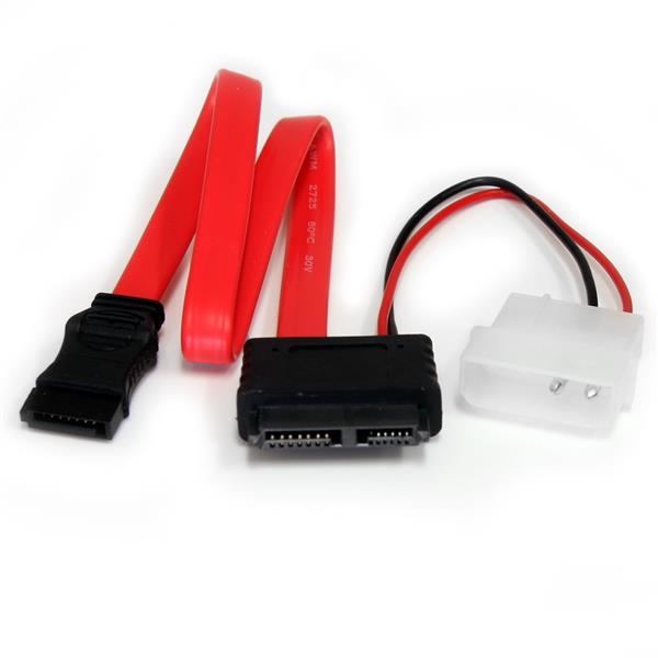 Image of StarTech.com 12in Slimline SATA to SATA with LP4 Power Cable Adapter
