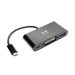 Tripp Lite U444-06N-DUB-C USB-C to DVI Adapter with USB 3.x (5Gbps) Hub Port and PD Charging, Black