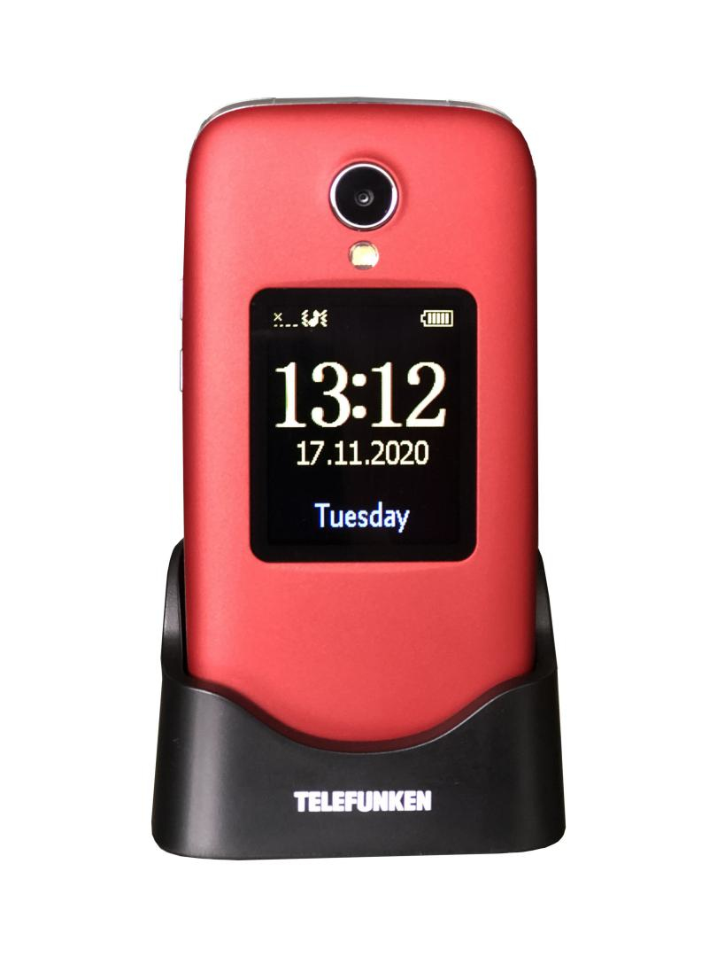 Telefunken S560 Teléfono para Personas Mayores Rojo