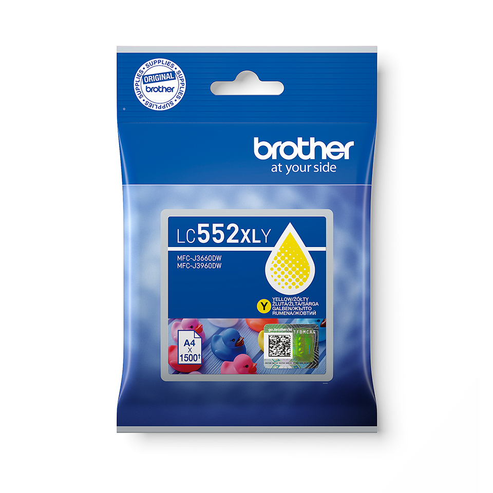 Image of Brother LC-552XLY Ink cartridge yellow high-capacity. 1.5K pages for B