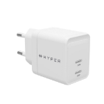 Targus HyperJuice - Power adapter - GaN - 35 Watt - Power Delivery 3.0 + PPS, Quick Charge 3.0 - 2 output connectors (24 pin USB-C) - white - Europe