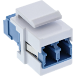 InLine FO Keystone Snap-in adaptor white, duplex LC/LC, SM, ceramic sleeve,blue