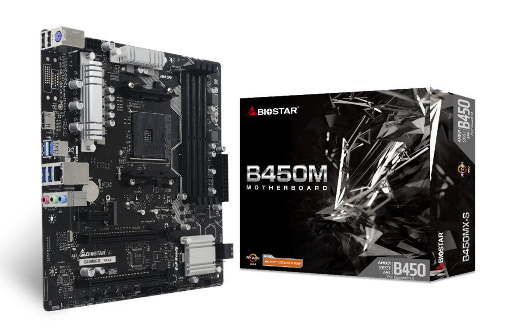 Image of Biostar B450MX-S motherboard AMD B450 Socket AM4 micro ATX