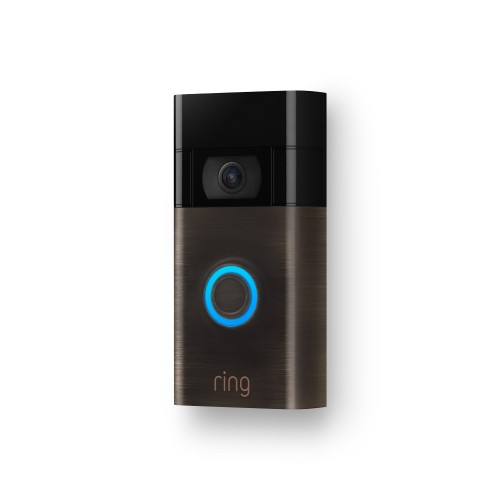 Ring Video Doorbell Black, Bronze