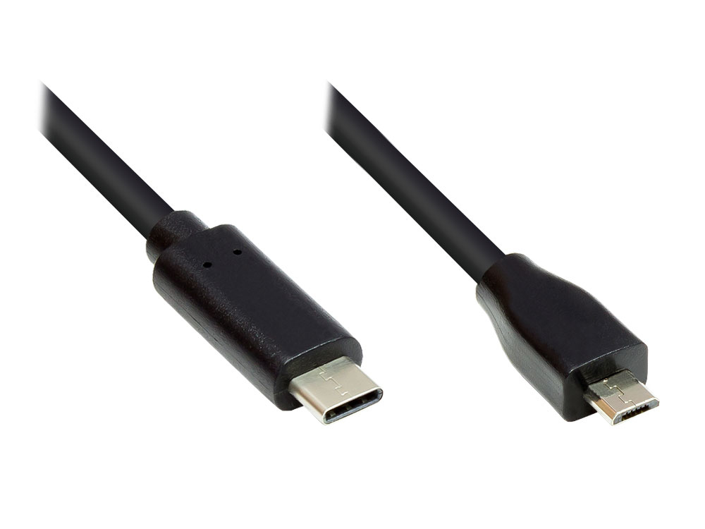 Alcasa GC-M0122 USB cable 1 m USB 2.0 USB C Micro-USB B Black