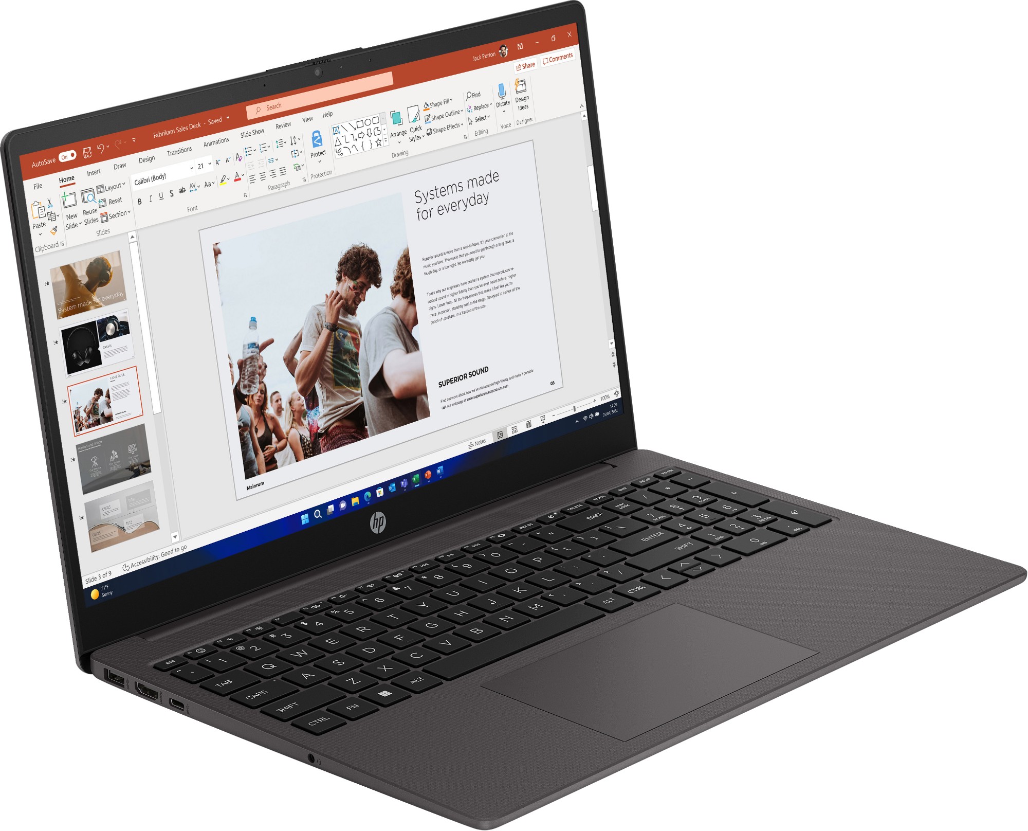 HP 250 G10 Intel® Core i5 i5-1334U Laptop 39.6 cm (15.6") Full HD 8 GB DDR4-SDRAM 512 GB SSD Wi-Fi 6 (802.11ax) Windows 11 Home Silver
