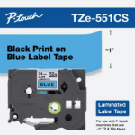Brother TZE551CS label-making tape Black on blue TZe