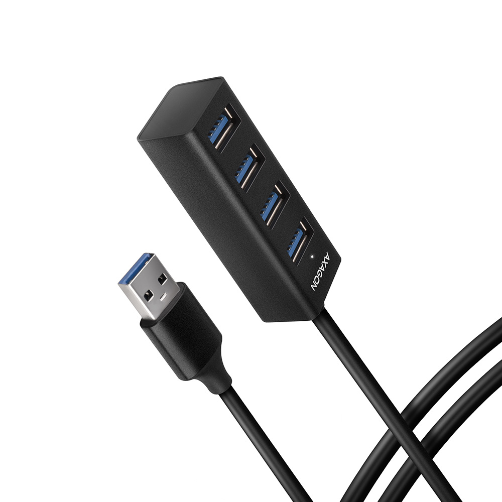 EU Product - HUE-M1AL Mini USB-A-Hub 4x USB-A 3.2 Gen 1 silber - 1.2m thumbnail