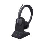 Yealink WH64 Hybrid Dual with Charging Stand Teams DECT Wireless Headset, DECT & Bluetooth 3-Mic Noise Cancellation, DECT Dongle USB-A WDD60