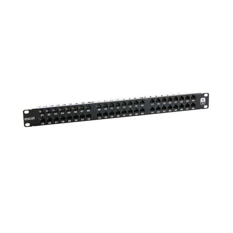 EXCEL 48 PORT CAT.6 PATCH PANEL WITH - 1U BLACK