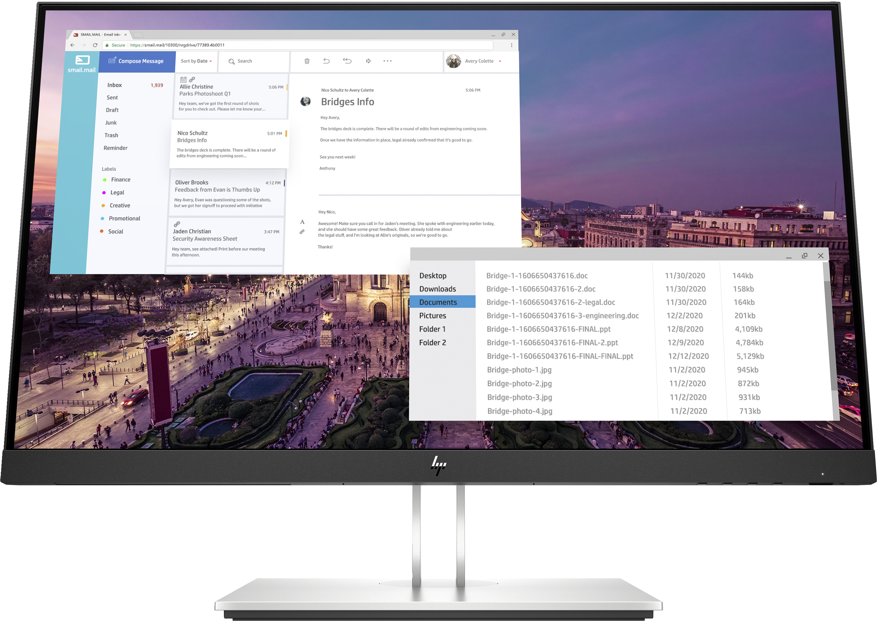 Image of HP E23 G4 computer monitor 58.4 cm (23") 1920 x 1080 pixels Full...