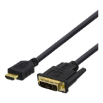 Deltaco HDMI-110D video kabel adapter 1 m HDMI Type A (Standaard) DVI Zwart