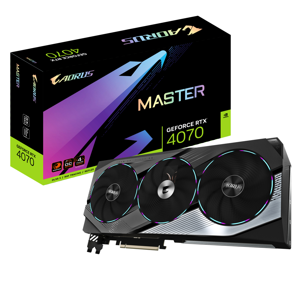 Image of Gigabyte AORUS GeForce RTX 4070 MASTER 12G NVIDIA 12 GB GDDR6X