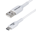 StarTech.com 3ft (1m) USB-A to USB-C Charging Cable, Charge & Sync, 3A, USB 2.0, TPE Jacket - White USB Charging Cord